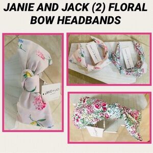 JANIE AND JACK (2) FLORAL BOW HEADBANDS